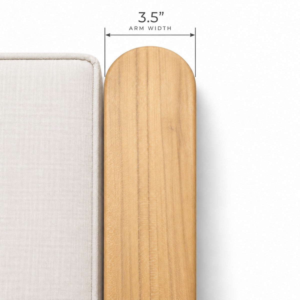 Mila Teak Outdoor Sofa & Ottoman Set – 2 Piece – 3.5 inch wide solid teak arm | Jr's Patio San Diego