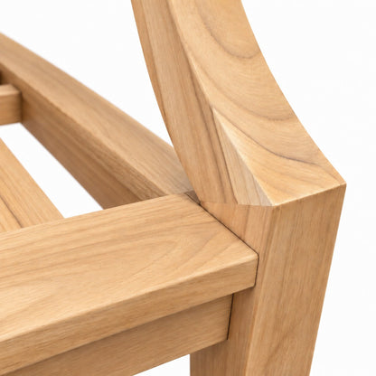 Mila Teak Sofa – teak joinery where the arm meets the seat rail | Jr's Patio San Diego
