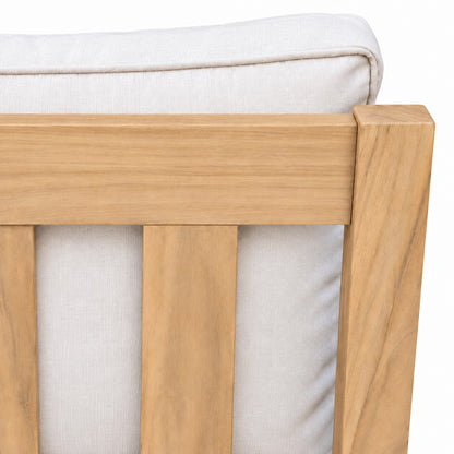 Mila Teak Outdoor Lounge Set – 3 Piece – teak frame corner with cushion | Jr's Patio San Diego
