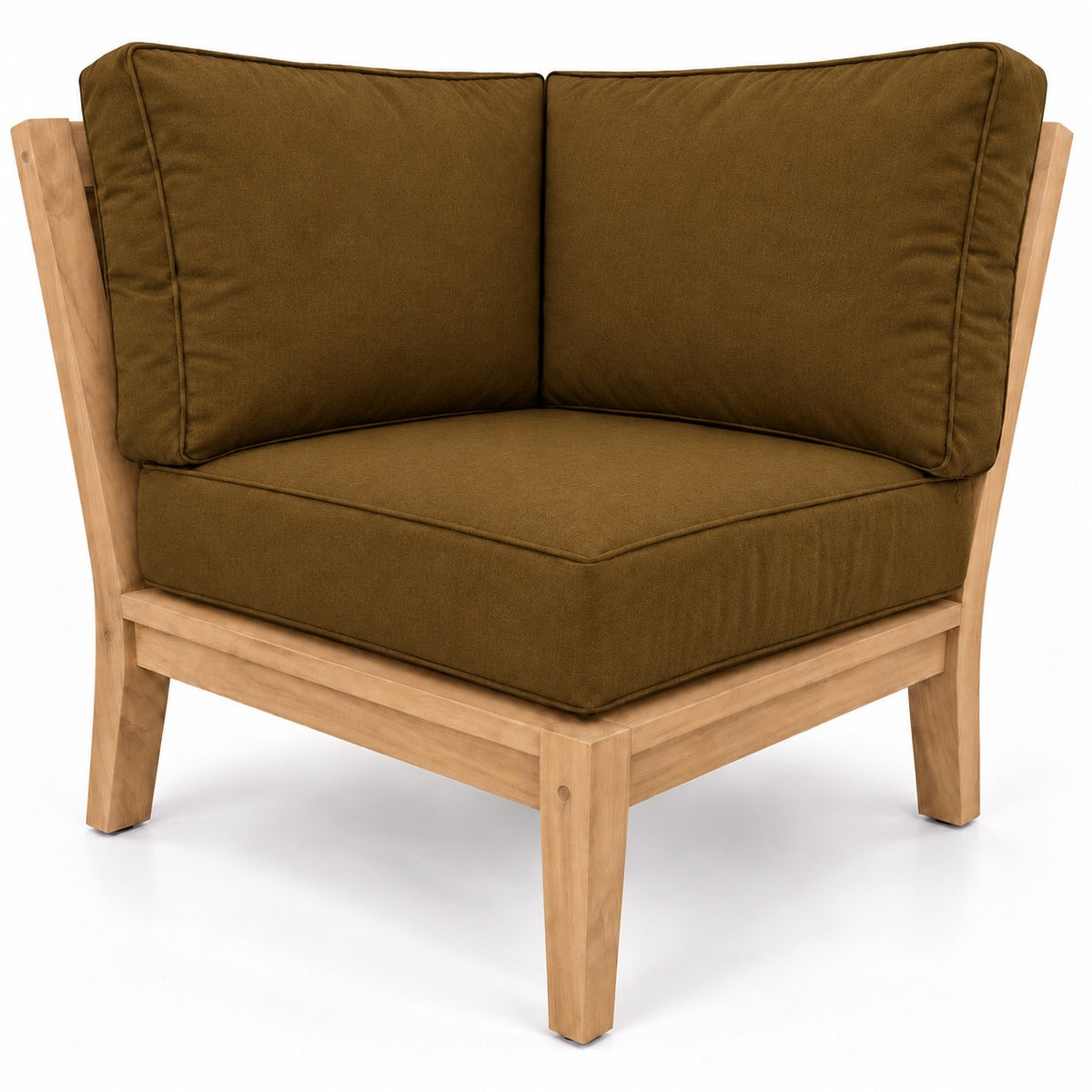 Mila Teak Corner Sectional Chair in Sunbrella 5488 Canvas Teak | Jr's Patio San Diego