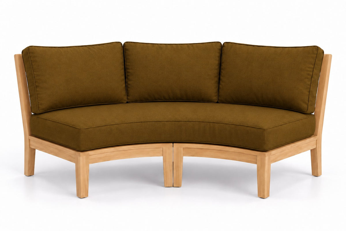Mila Teak Curve Sectional Sofa in Sunbrella 5488 Canvas Teak | Jr's Patio San Diego