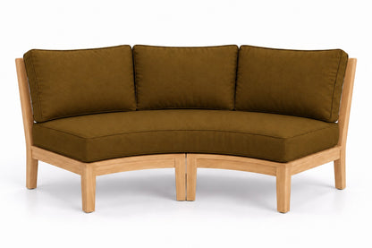 Mila Teak Curve Sectional Sofa in Sunbrella 5488 Canvas Teak | Jr's Patio San Diego