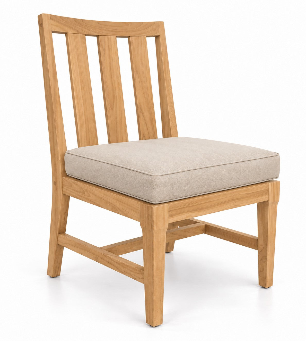Mila Teak Dining Chair in Olefin Beige | Jr's Patio San Diego