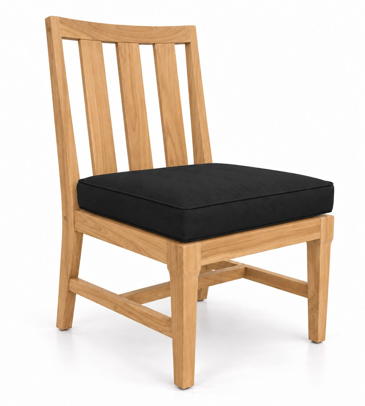 Mila Teak Dining Chair in Sunbrella 5408 Canvas Black | Jr's Patio San Diego