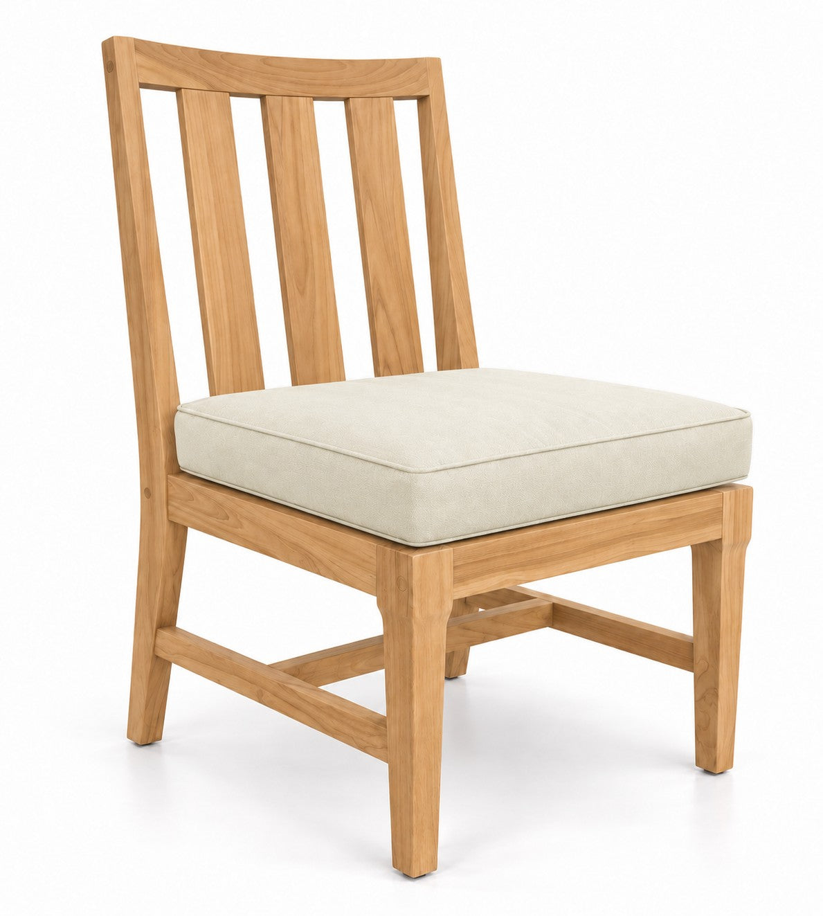 Mila Teak Dining Chair in Sunbrella 5453 Canvas Canvas | Jr's Patio San Diego