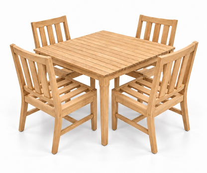 Mila Teak Dining Set – 5 Piece – solid teak frames without cushions | Jr's Patio San Diego