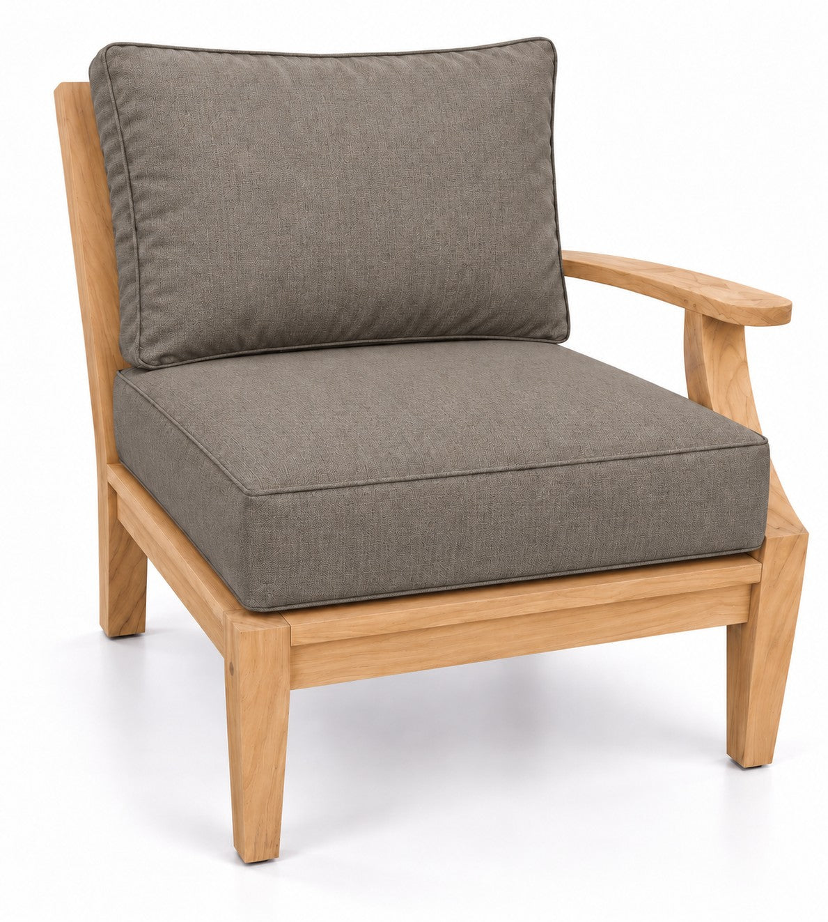 Mila Teak Left-Arm Sectional Chair in Sunbrella 40432 Cast Shale | Jr's Patio San Diego