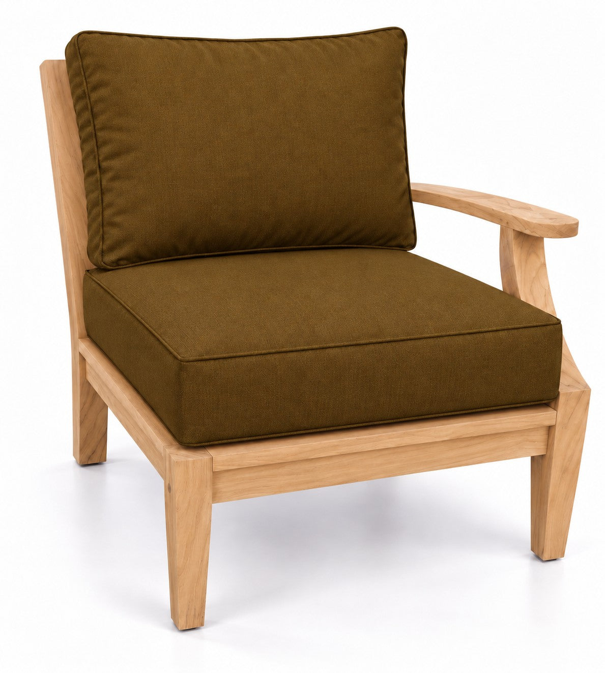 Mila Teak Left-Arm Sectional Chair in Sunbrella 5488 Canvas Teak | Jr's Patio San Diego
