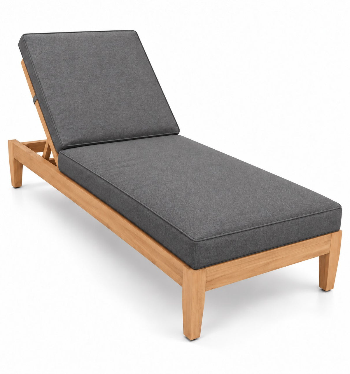 Mila Teak Lounger in Sunbrella 40434 Cast Slate | Jr's Patio San Diego