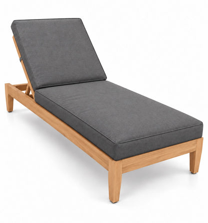 Mila Teak Lounger in Sunbrella 40434 Cast Slate | Jr's Patio San Diego