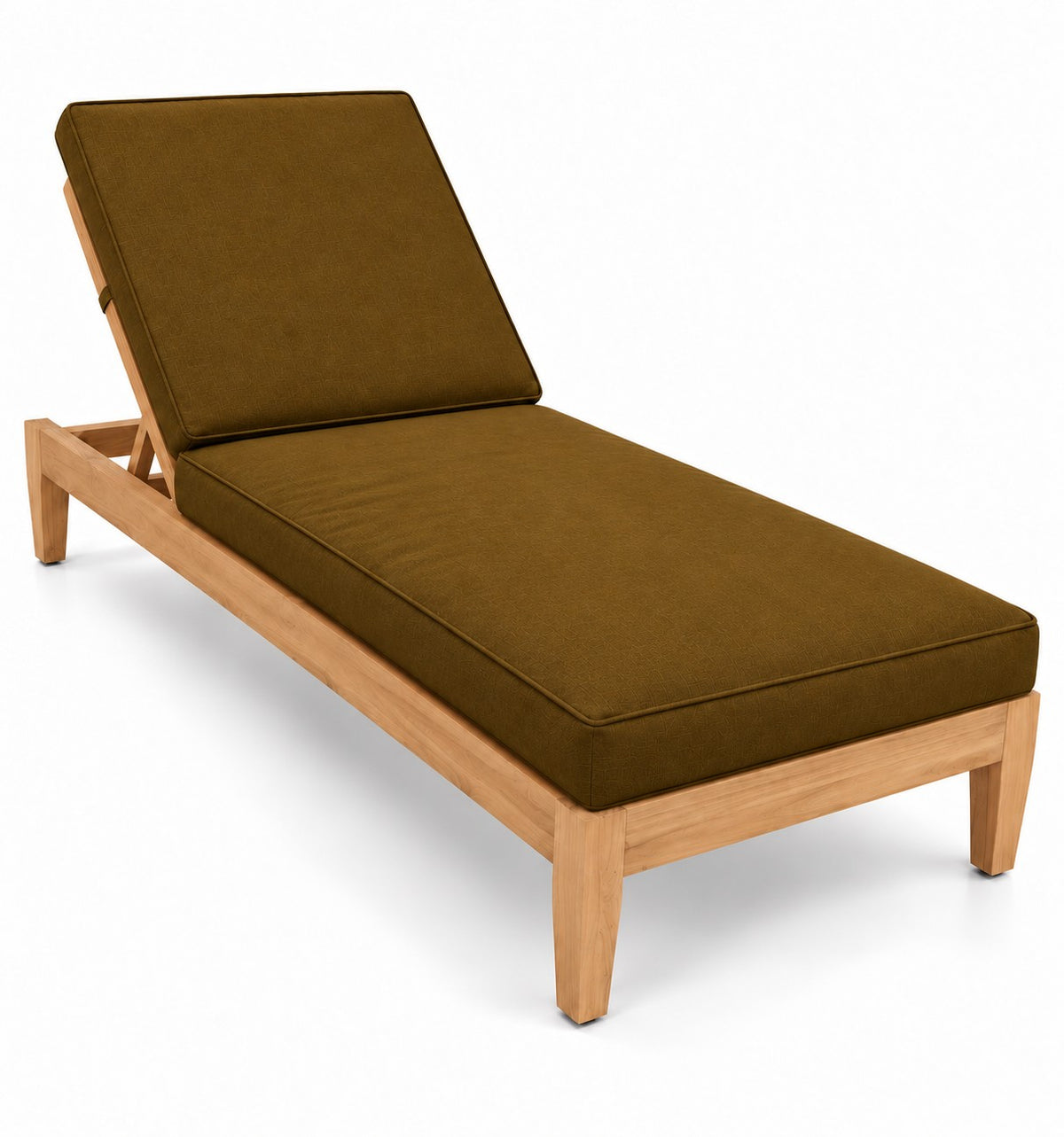 Mila Teak Lounger in Sunbrella 5488 Canvas Teak | Jr's Patio San Diego
