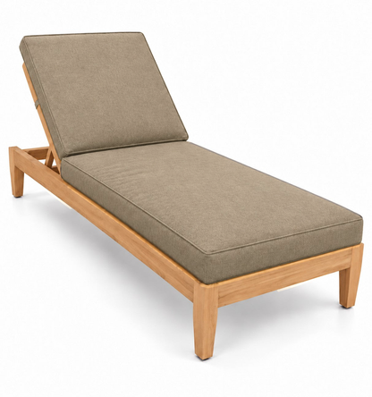 Mila Teak Lounger in Sunbrella 40432 Cast Shale | Jr's Patio San Diego