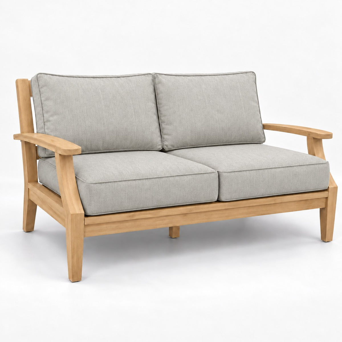 Mila Teak Loveseat in Sunbrella 5402 Canvas Granite | Jr's Patio San Diego