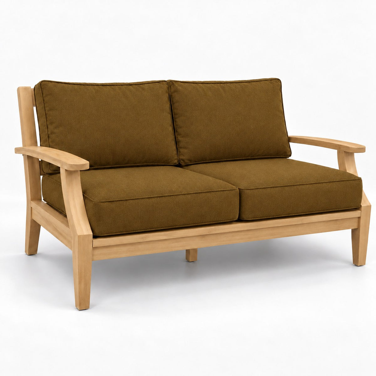 Mila Teak Loveseat in Sunbrella 5488 Canvas Teak | Jr's Patio San Diego