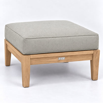 Mila Teak Ottoman in Sunbrella 5402 Canvas Granite | Jr's Patio San Diego