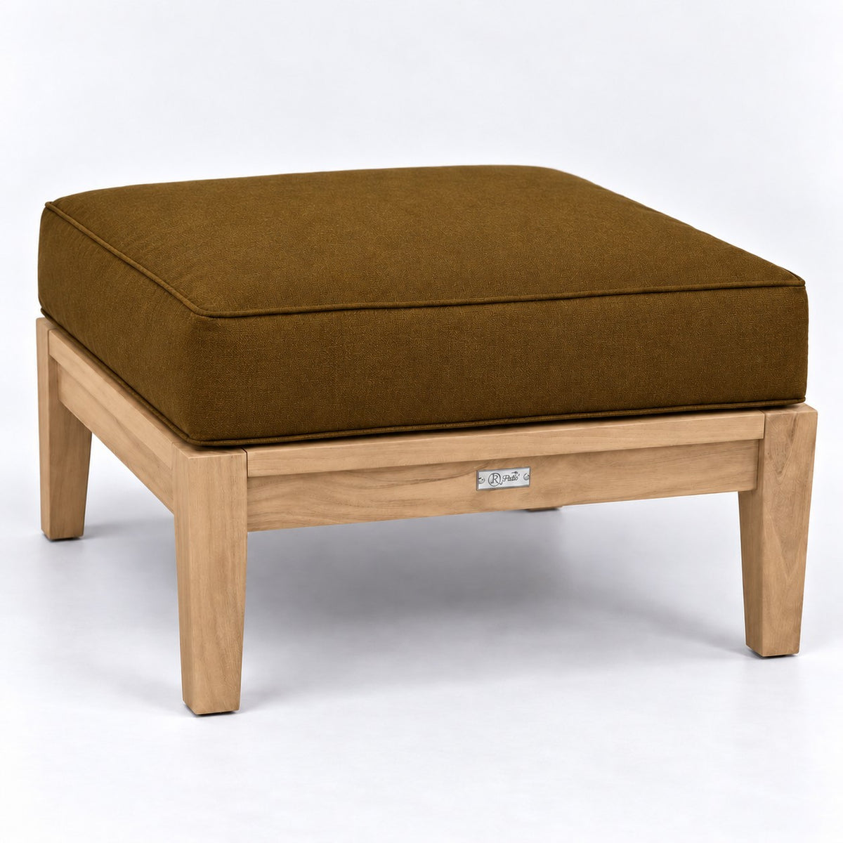 Mila Teak Ottoman in Sunbrella 5488 Canvas Teak | Jr's Patio San Diego