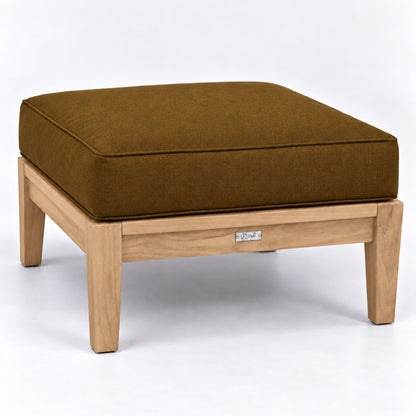 Mila Teak Ottoman in Sunbrella 5488 Canvas Teak | Jr's Patio San Diego