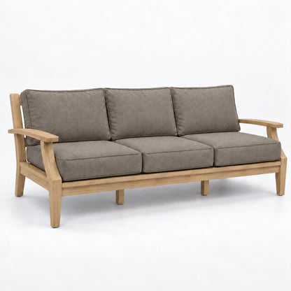 Mila Teak Sofa in Sunbrella 40432 Cast Shale | Jr's Patio San Diego
