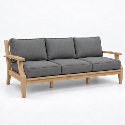 Mila Teak Sofa in Sunbrella 40434 Cast Slate | Jr's Patio San Diego