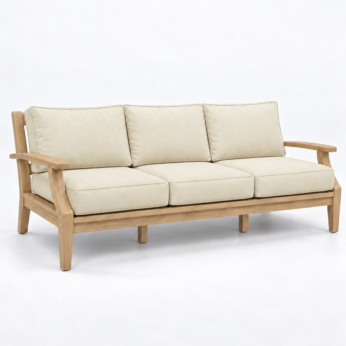 Mila Teak Sofa in Sunbrella 5453 Canvas Canvas | Jr's Patio San Diego