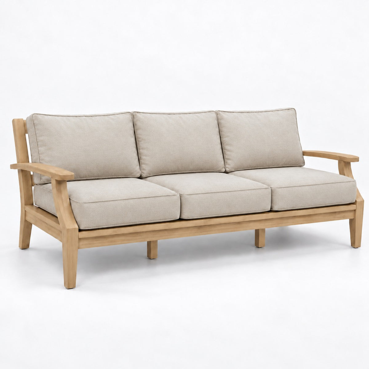 Mila Teak Sofa in Olefin Beige | Jr's Patio San Diego