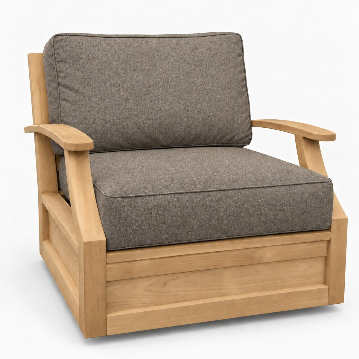 Mila Teak Swivel Club Chair in Sunbrella 40432 Cast Shale | Jr's Patio San Diego
