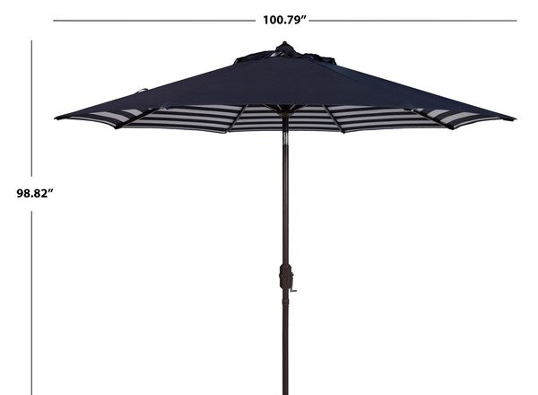 Athens Inside Out Striped 9ft Crank Outdoor Auto Tilt Umbrella