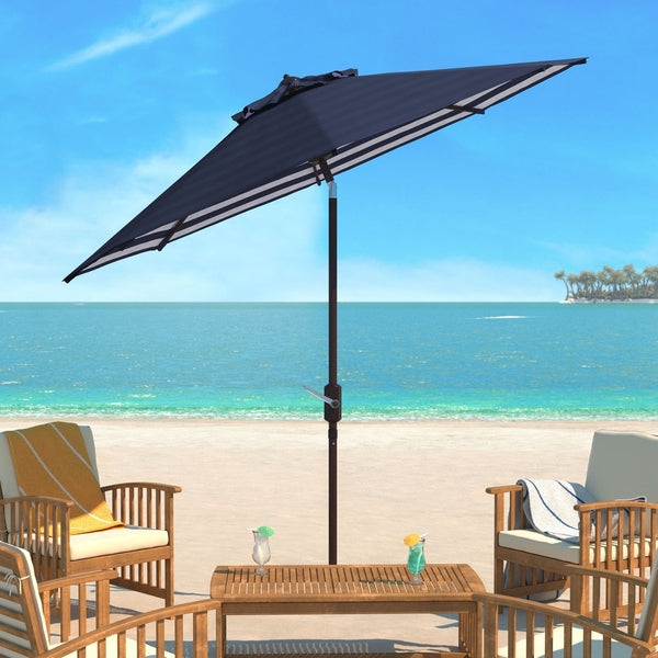 Athens Inside Out Striped 9ft Crank Outdoor Auto Tilt Umbrella