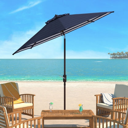 Athens Inside Out Striped 9ft Crank Outdoor Auto Tilt Umbrella