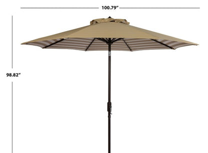 Athens Inside Out Striped 9ft Crank Outdoor Auto Tilt Umbrella