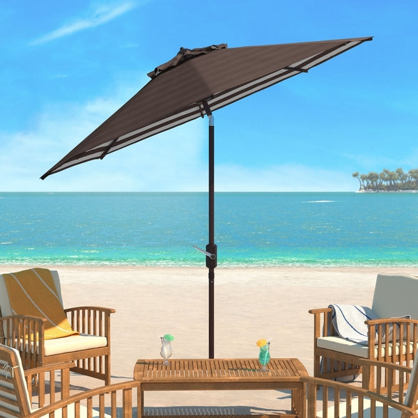Athens Inside Out Striped 9ft Crank Outdoor Auto Tilt Umbrella