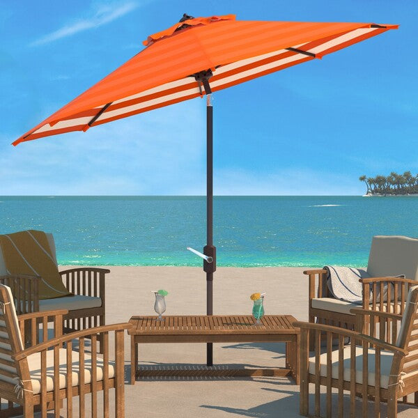Athens Inside Out Striped 9ft Crank Outdoor Auto Tilt Umbrella