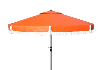 Milan Fringe 9ft Crank Outdoor Push Button Tilt Umbrella