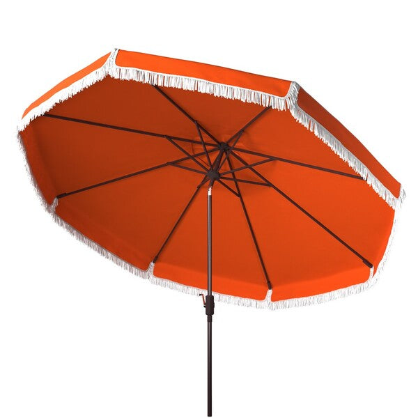 Milan Fringe 9ft Crank Outdoor Push Button Tilt Umbrella