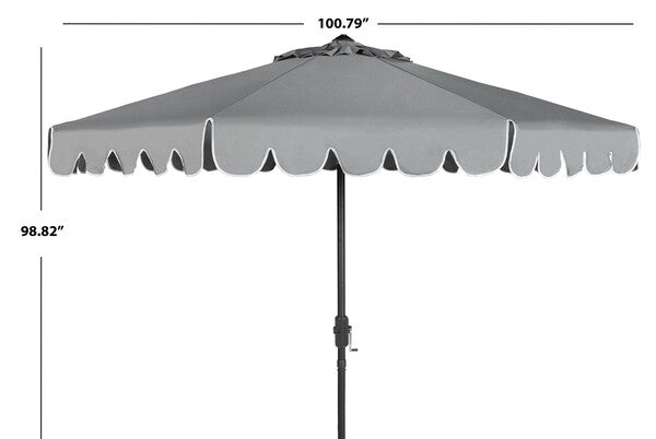 Venice Single Scallop 9ft Crank Outdoor Auto Tilt Umbrella