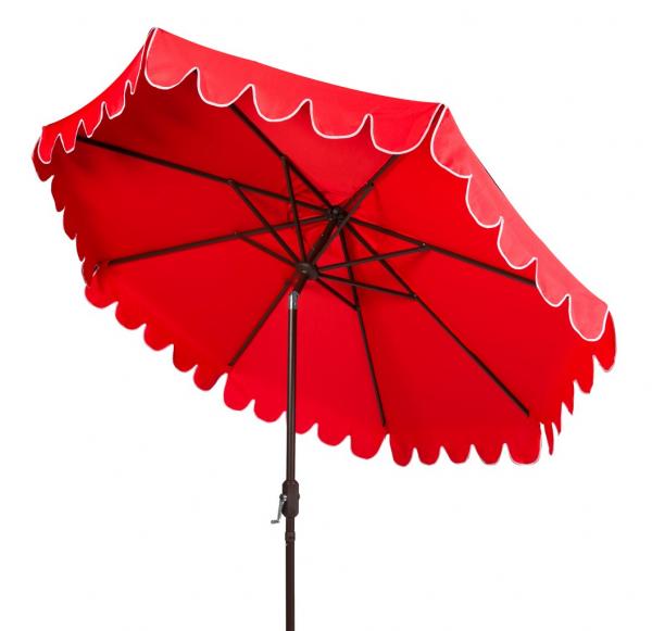 Venice Single Scallop 9ft Crank Outdoor Auto Tilt Umbrella