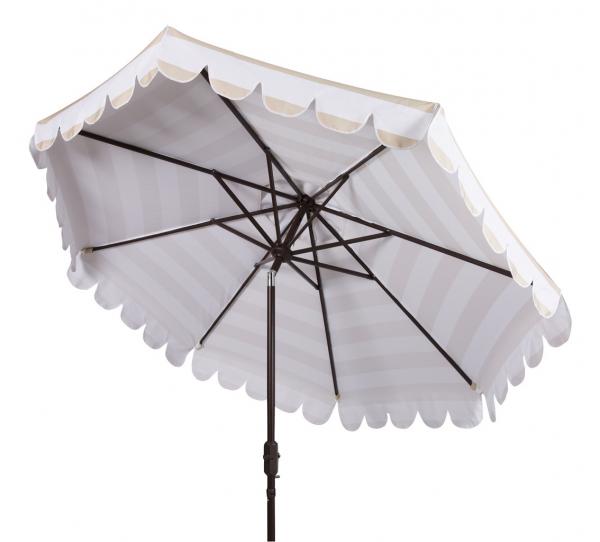Maui Single Scallop Striped 9ft Crank Auto Tilt Umbrella