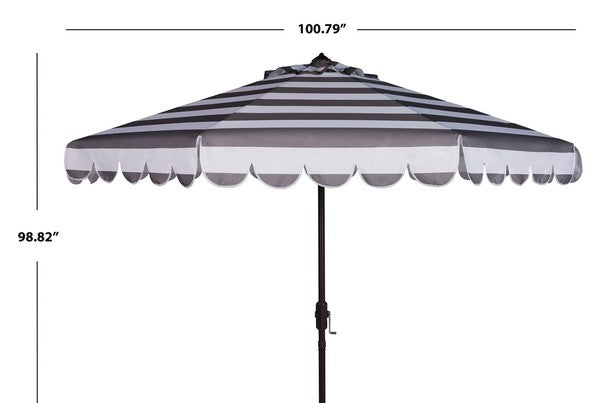 Maui Single Scallop Striped 9ft Crank Auto Tilt Umbrella
