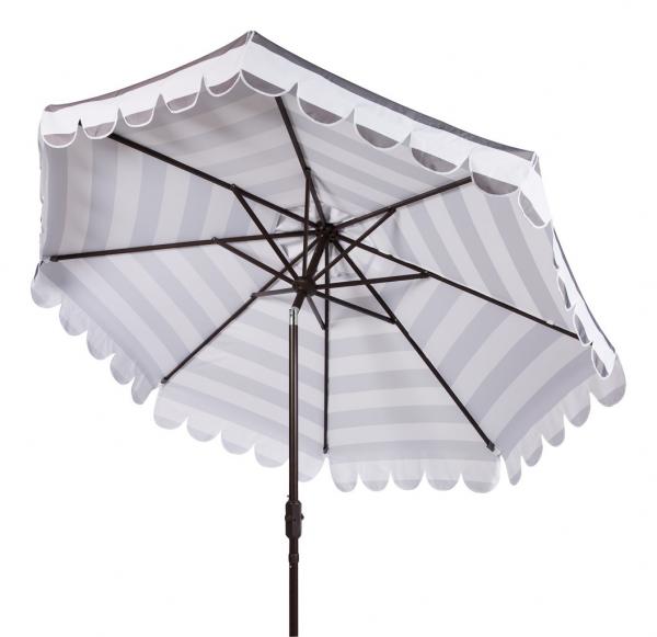 Maui Single Scallop Striped 9ft Crank Auto Tilt Umbrella