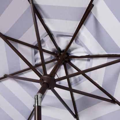 Maui Single Scallop Striped 9ft Crank Auto Tilt Umbrella