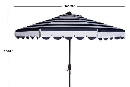Maui Single Scallop Striped 9ft Crank Auto Tilt Umbrella