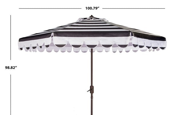 Maui Single Scallop Striped 9ft Crank Auto Tilt Umbrella