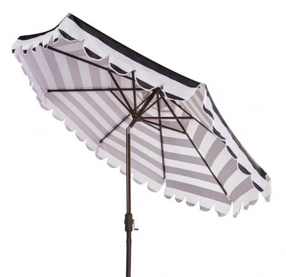 Maui Single Scallop Striped 9ft Crank Auto Tilt Umbrella