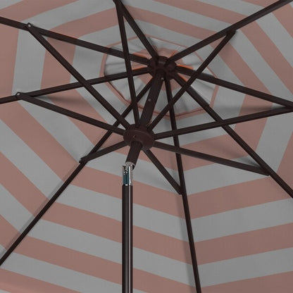Maui Single Scallop Striped 9ft Crank Push Button Tilt Umbrella