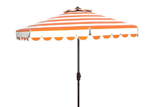 Maui Single Scallop Striped 9ft Crank Push Button Tilt Umbrella