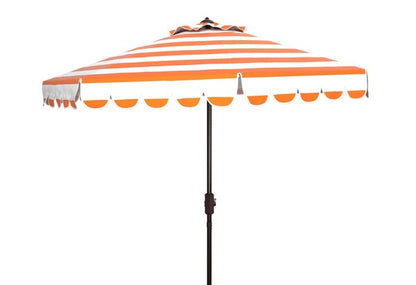 Maui Single Scallop Striped 9ft Crank Push Button Tilt Umbrella