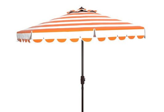 Maui Single Scallop Striped 9ft Crank Push Button Tilt Umbrella
