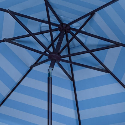 Maui Single Scallop Striped 9ft Crank Push Button Tilt Umbrella