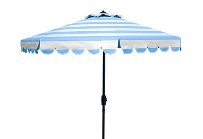 Maui Single Scallop Striped 9ft Crank Push Button Tilt Umbrella