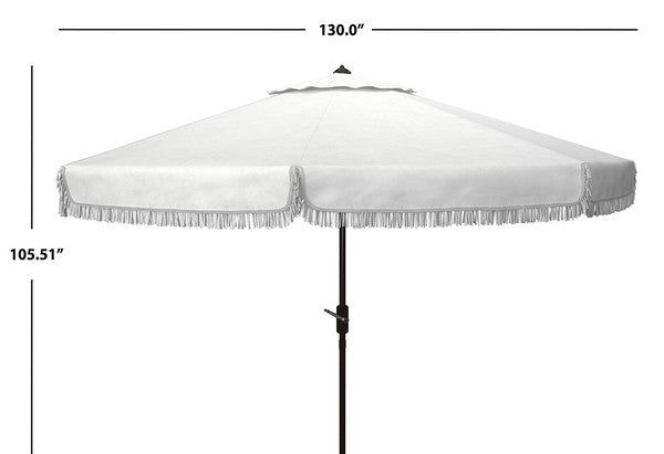 Milan Fringe 11ft Round Crank Umbrella